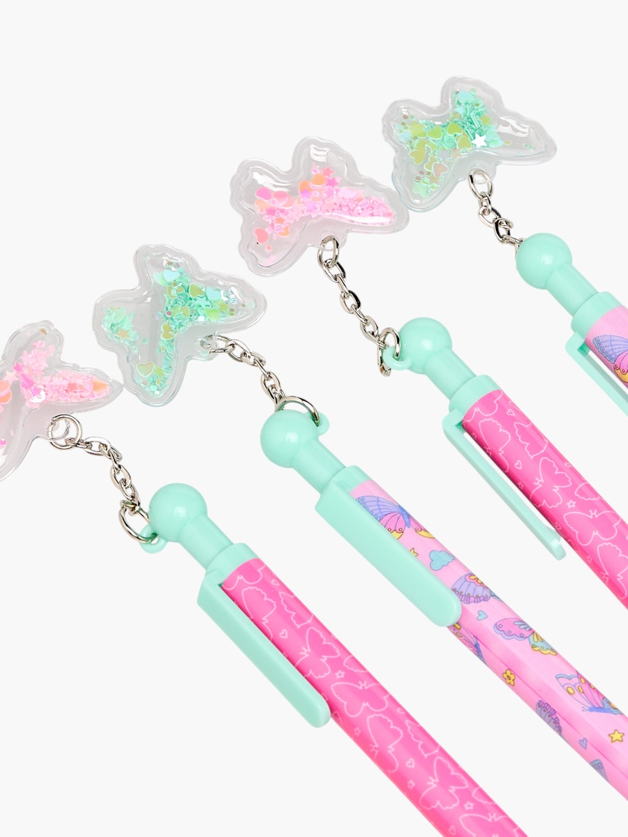 Ball Pen with Butterfly Charm - Set of 4