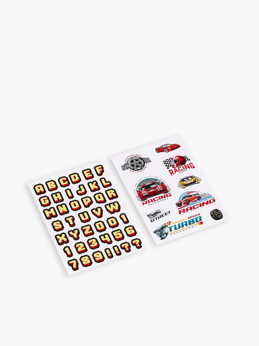Racing Stationery Set with Book, Stickers, Pens - Set of 6