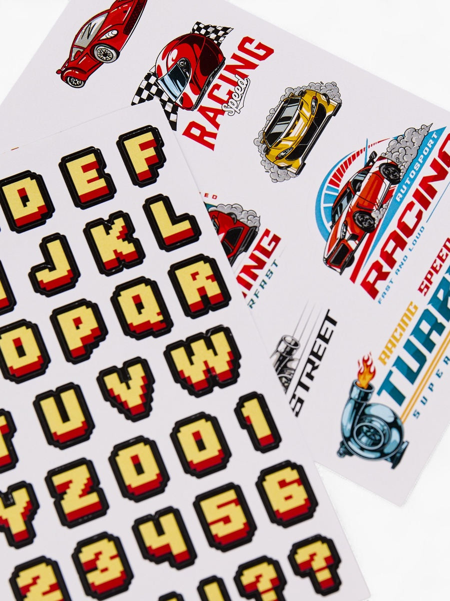 Racing Stationery Set with Book, Stickers, Pens - Set of 6