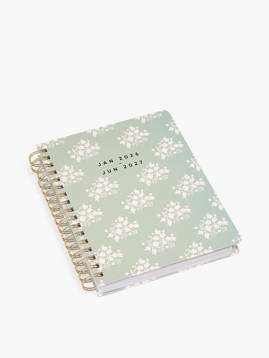 Floral Print Planner with Spiral Binding