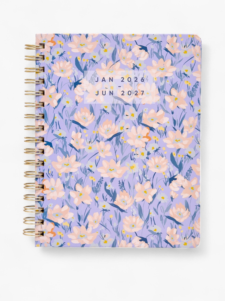 Floral Print Planner with Spiral Binding