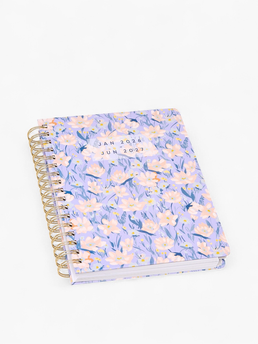 Floral Print Planner with Spiral Binding