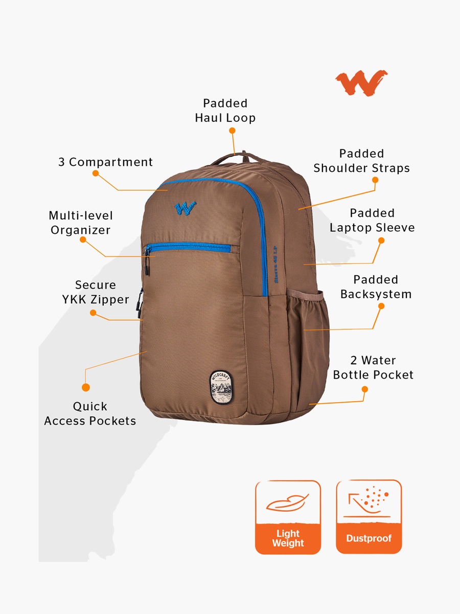 Solid Backpack with Adjustable Shoulder Straps - 25x33x48 cm