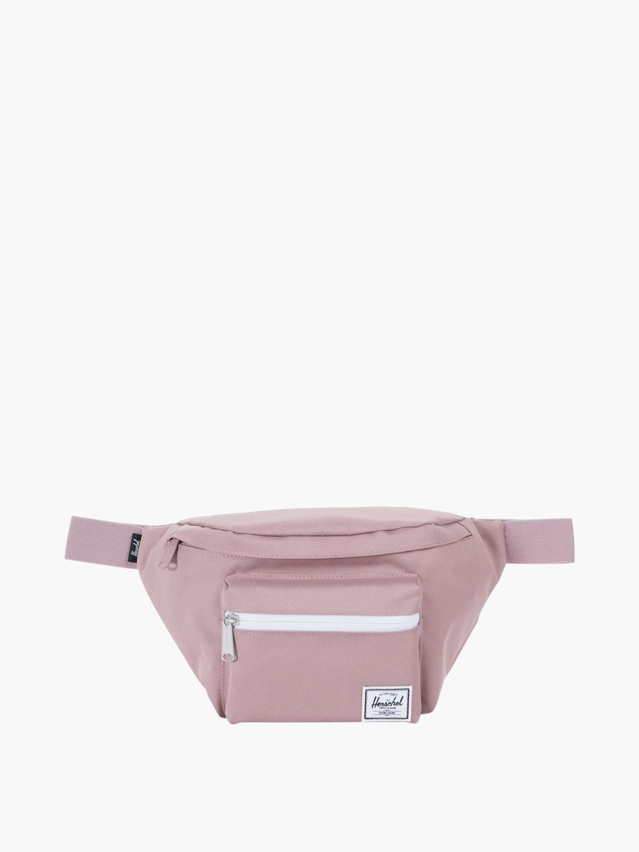 Solid Waist Bag with Zip Closure