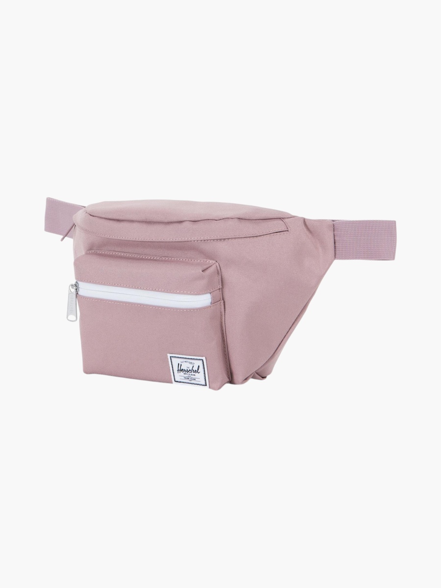 Solid Waist Bag with Zip Closure
