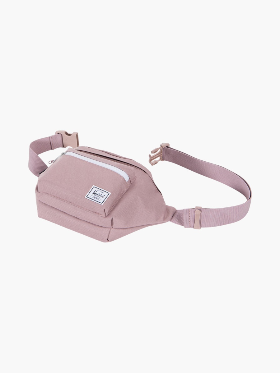 Solid Waist Bag with Zip Closure