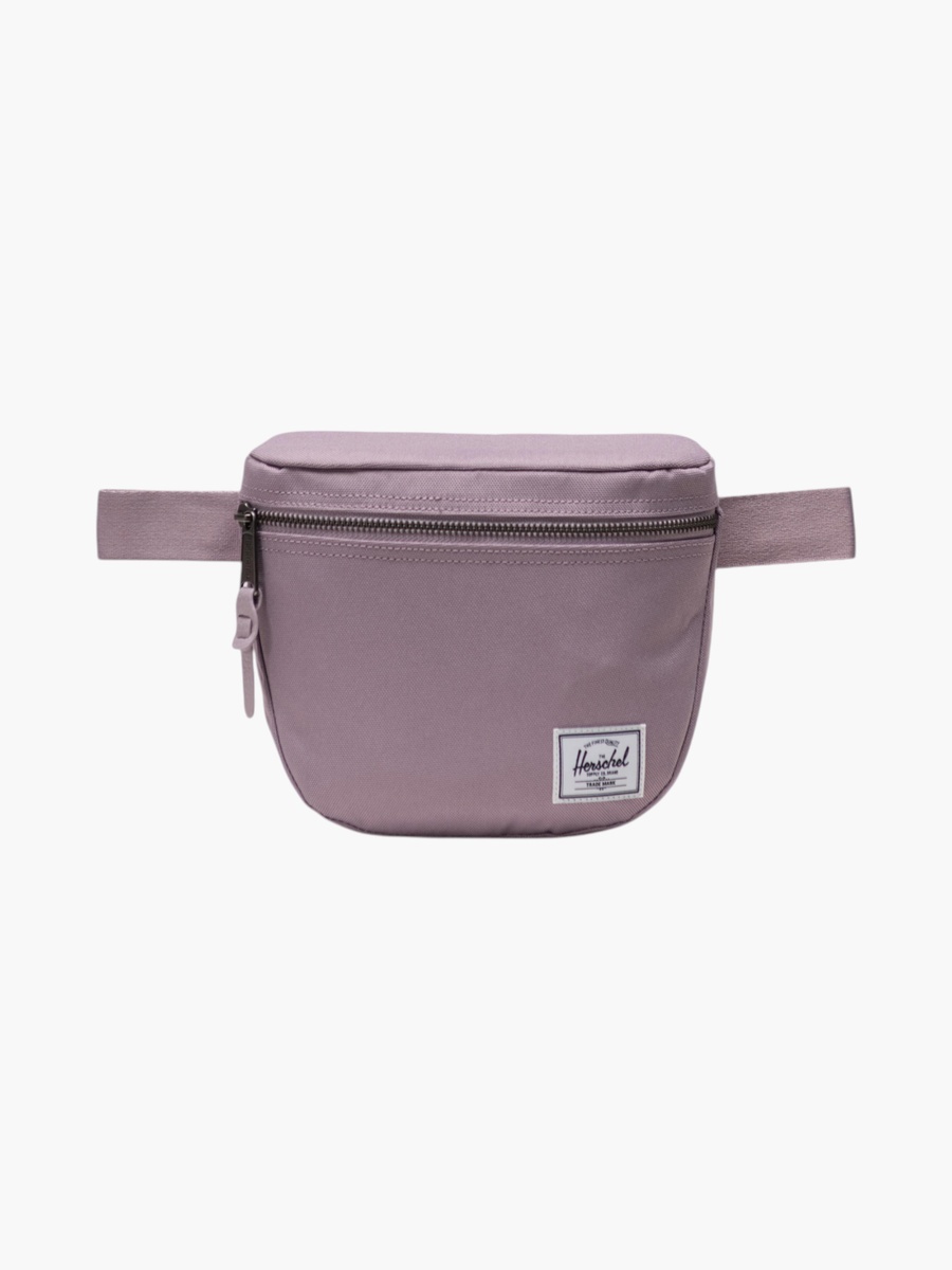 Solid Waist Bag with Zip Closure