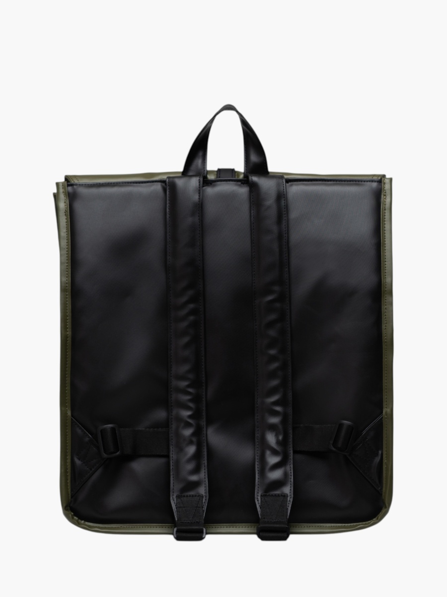 Solid Backpack with Magnetic Button Closure and Shoulder Straps - 36x32x13 cm