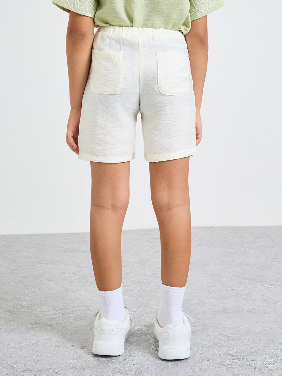 Boys Plain Shorts with Drawstring