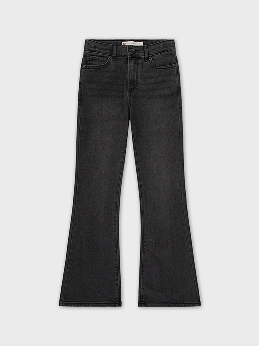 Girls Black High Rise Flare Jeans