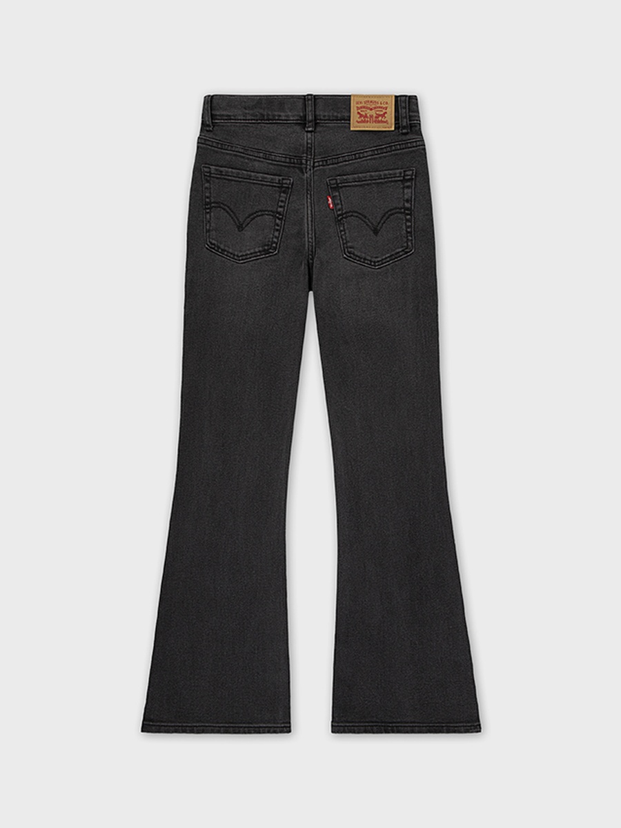 Girls Black High Rise Flare Jeans
