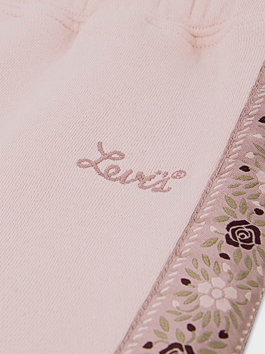 Girls Pink Wide Leg Joggers with Printed Detail