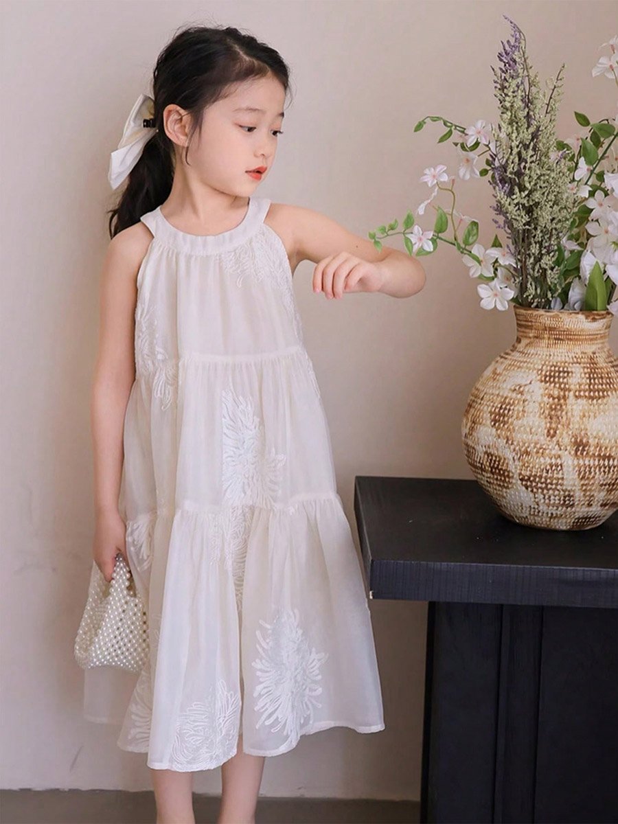 Girls Texture Sleeveless Dress
