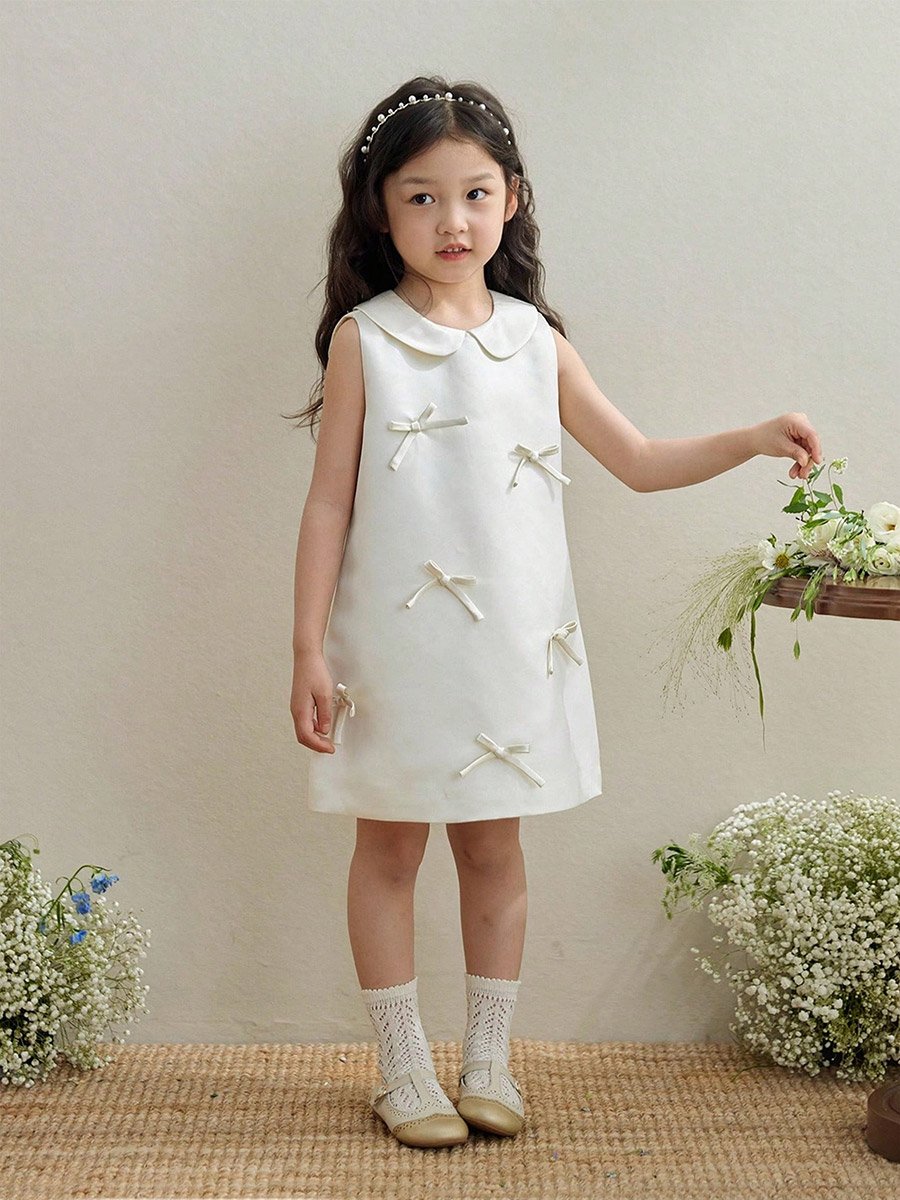 Girls Bow Detail Sleeveless Dress