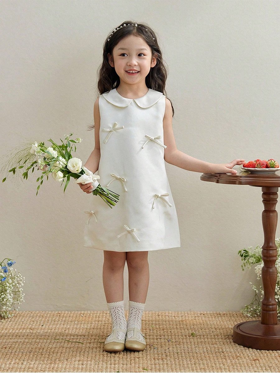 Girls Bow Detail Sleeveless Dress