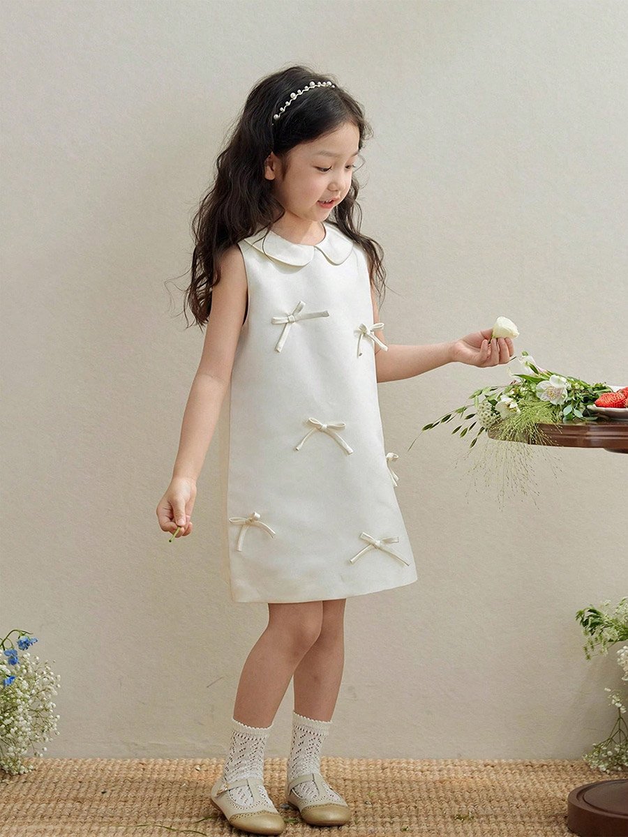 Girls Bow Detail Sleeveless Dress