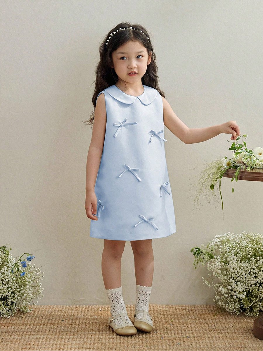 Girls Bow Detail Sleeveless Dress
