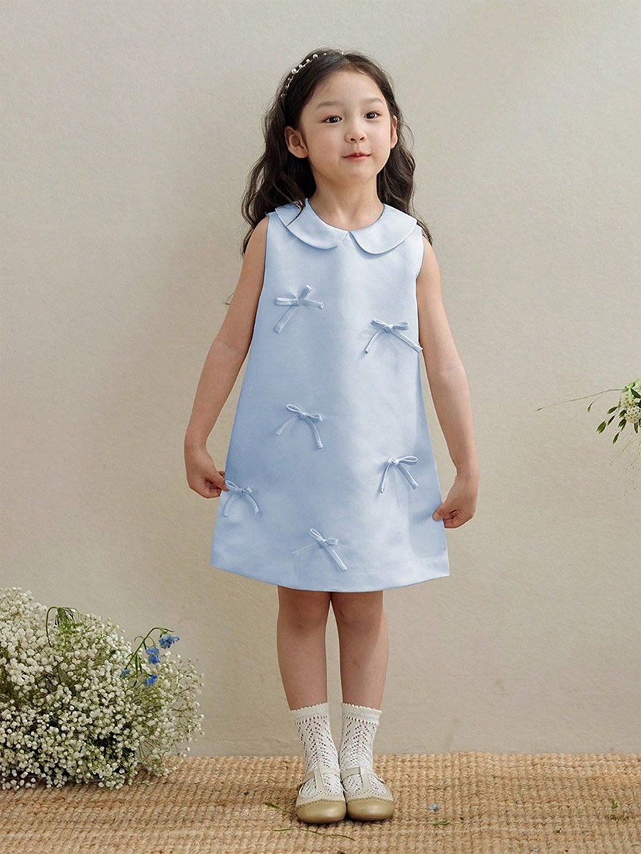 Girls Bow Detail Sleeveless Dress