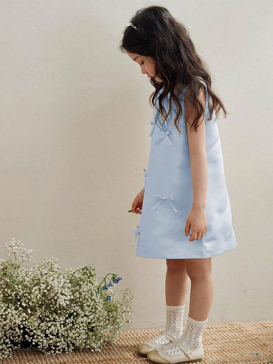Girls Bow Detail Sleeveless Dress