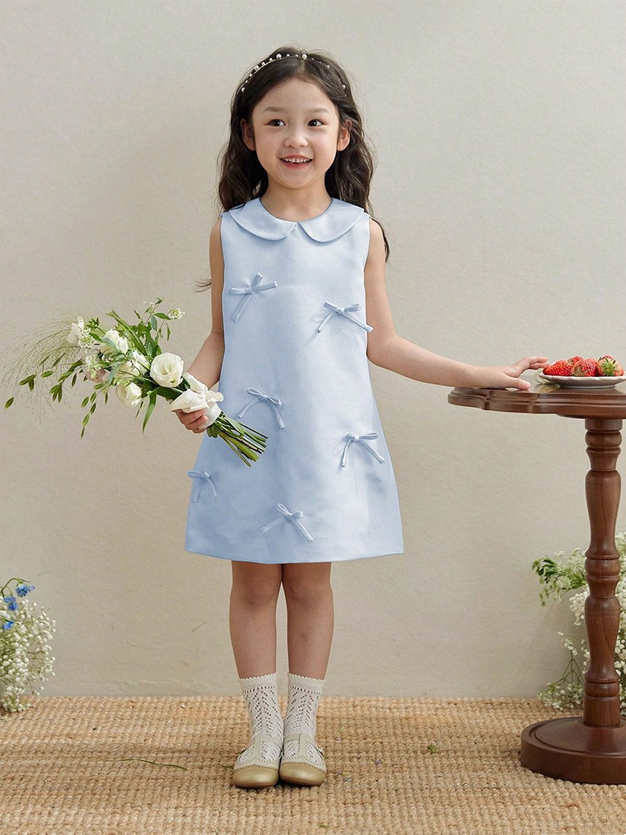 Girls Bow Detail Sleeveless Dress