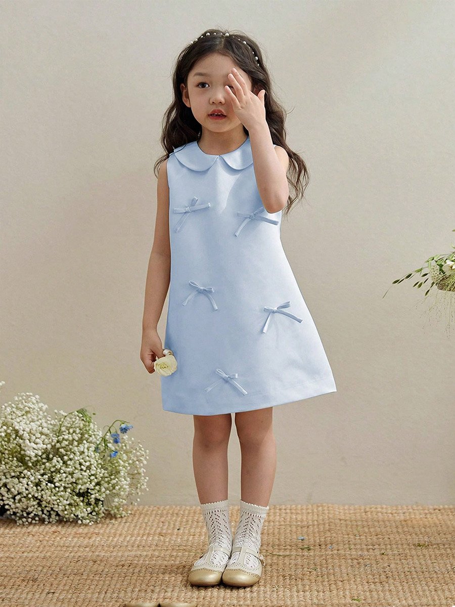 Girls Bow Detail Sleeveless Dress
