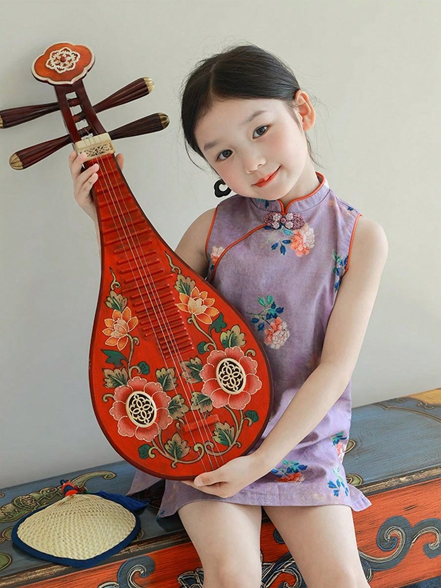 Girls Floral Print Sleeveless Dress