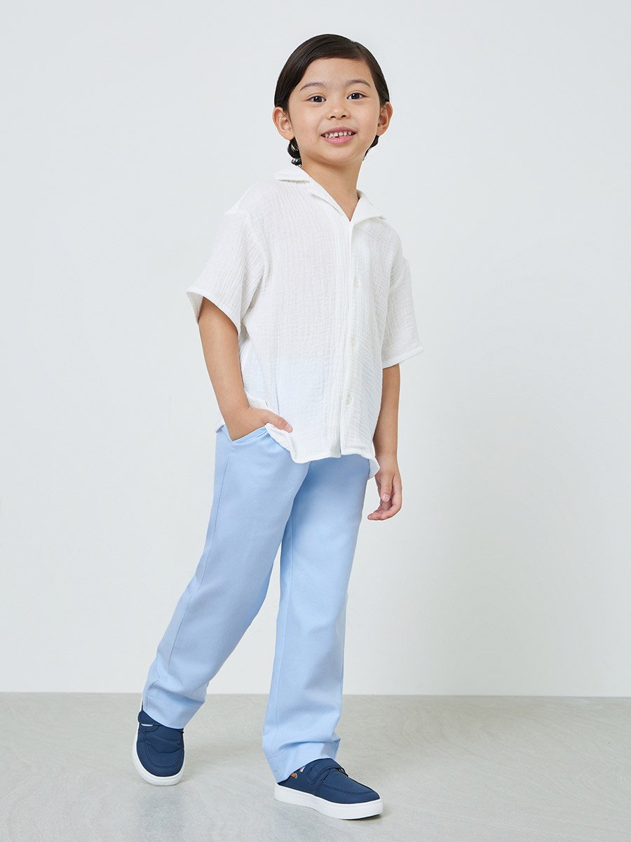 Boys Solid Pants with Drawcord and Side Pocket