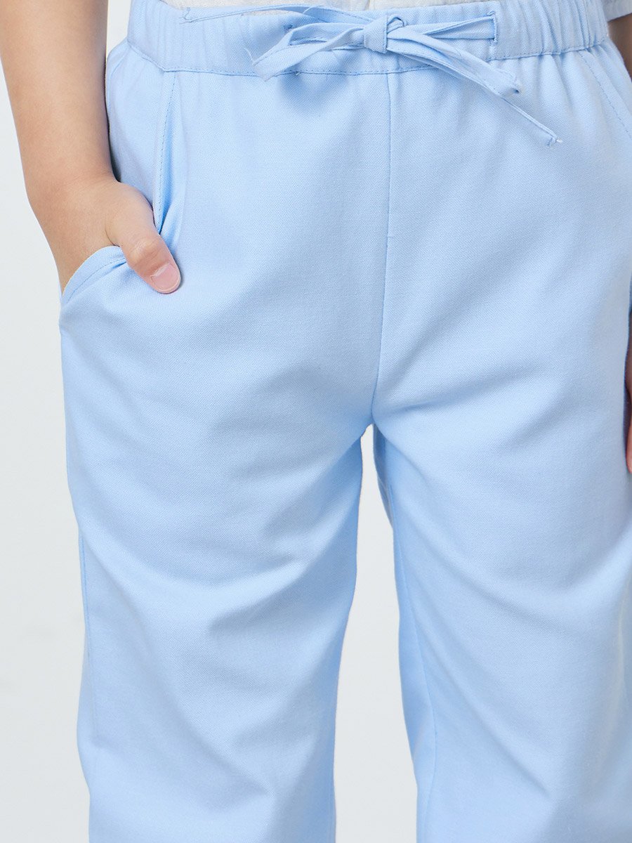Boys Solid Pants with Drawcord and Side Pocket
