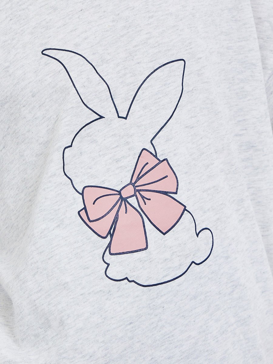 Girls Graphic Print Dropped Shoulder Short Sleeve T-Shirt