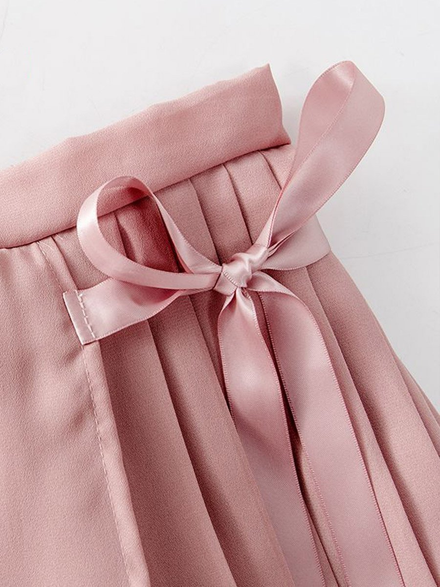 Girls Wrap Pleated Skirt