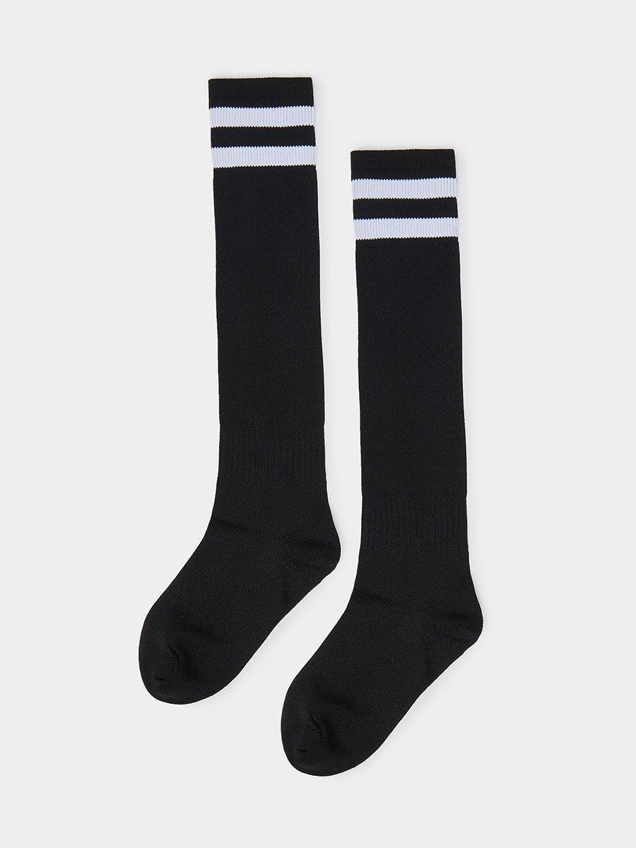 Teen Boys Striped Cuff High Cotton Socks