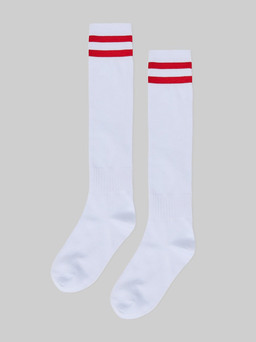 Teen Boys Striped Cuff High Cotton Socks