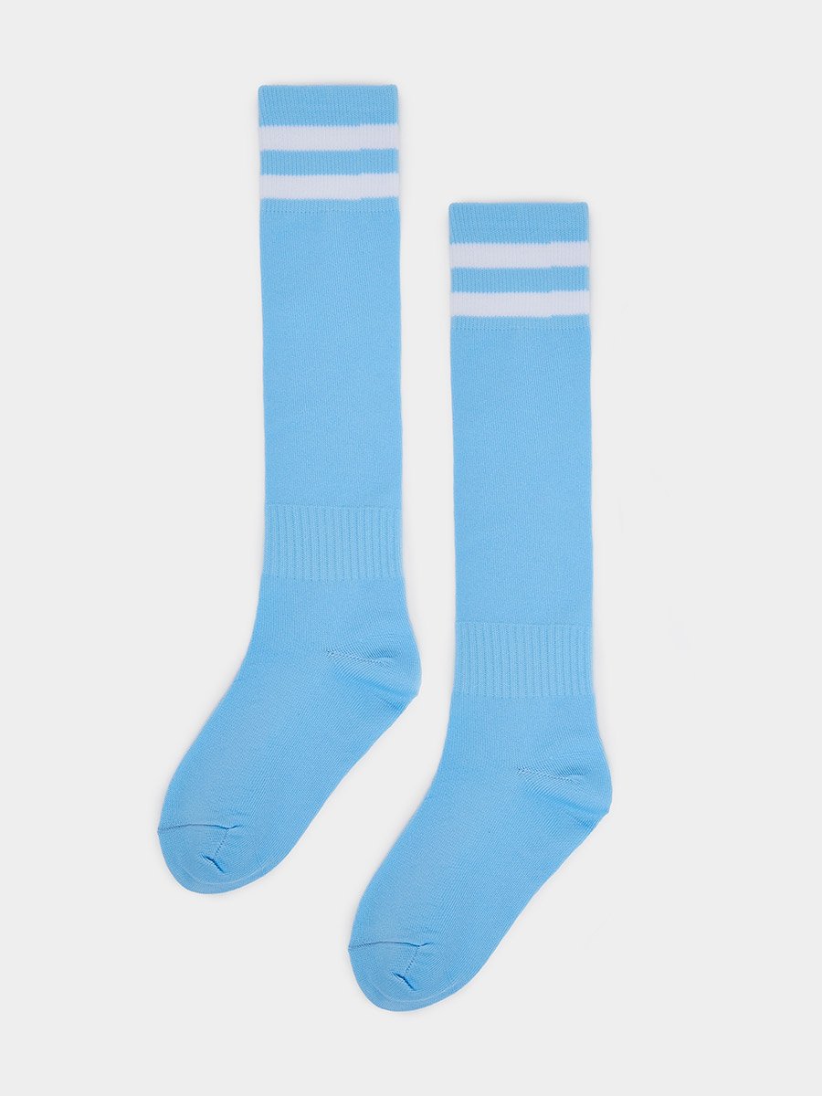 Teen Boys Striped Cuff High Cotton Socks