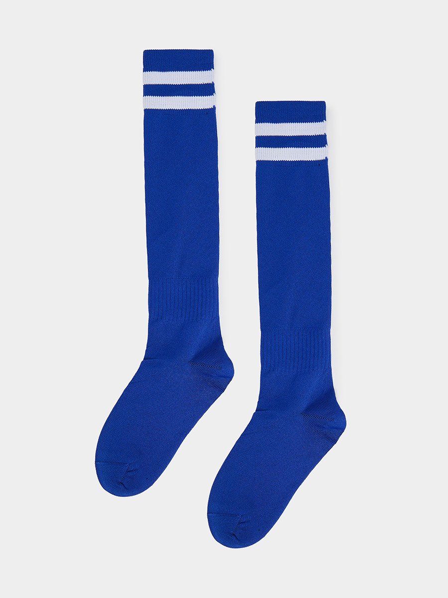 Teen Boys Striped Cuff High Cotton Socks