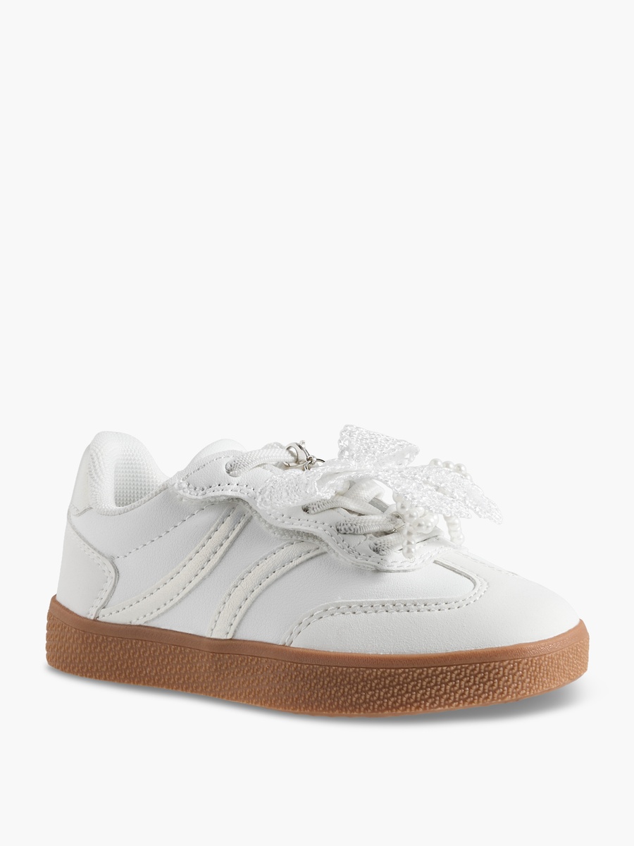 حذاء سنيكرز مزين بفيونكة ورباط إغلاق للبنات