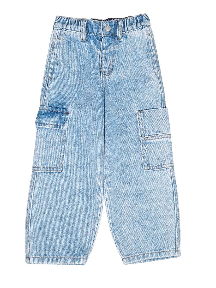 Kids Cotton Blend Cargo Jeans - Unisex