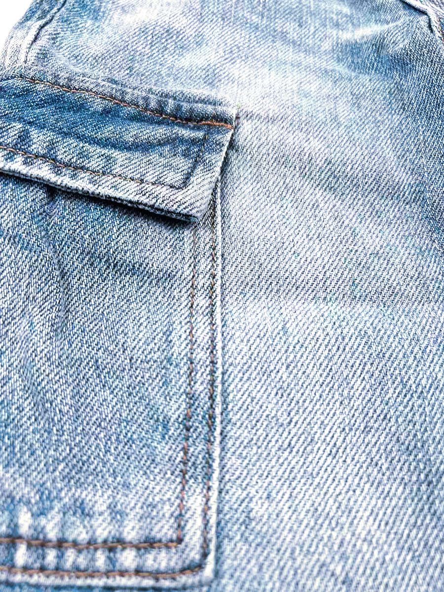 Kids Cotton Blend Cargo Jeans - Unisex