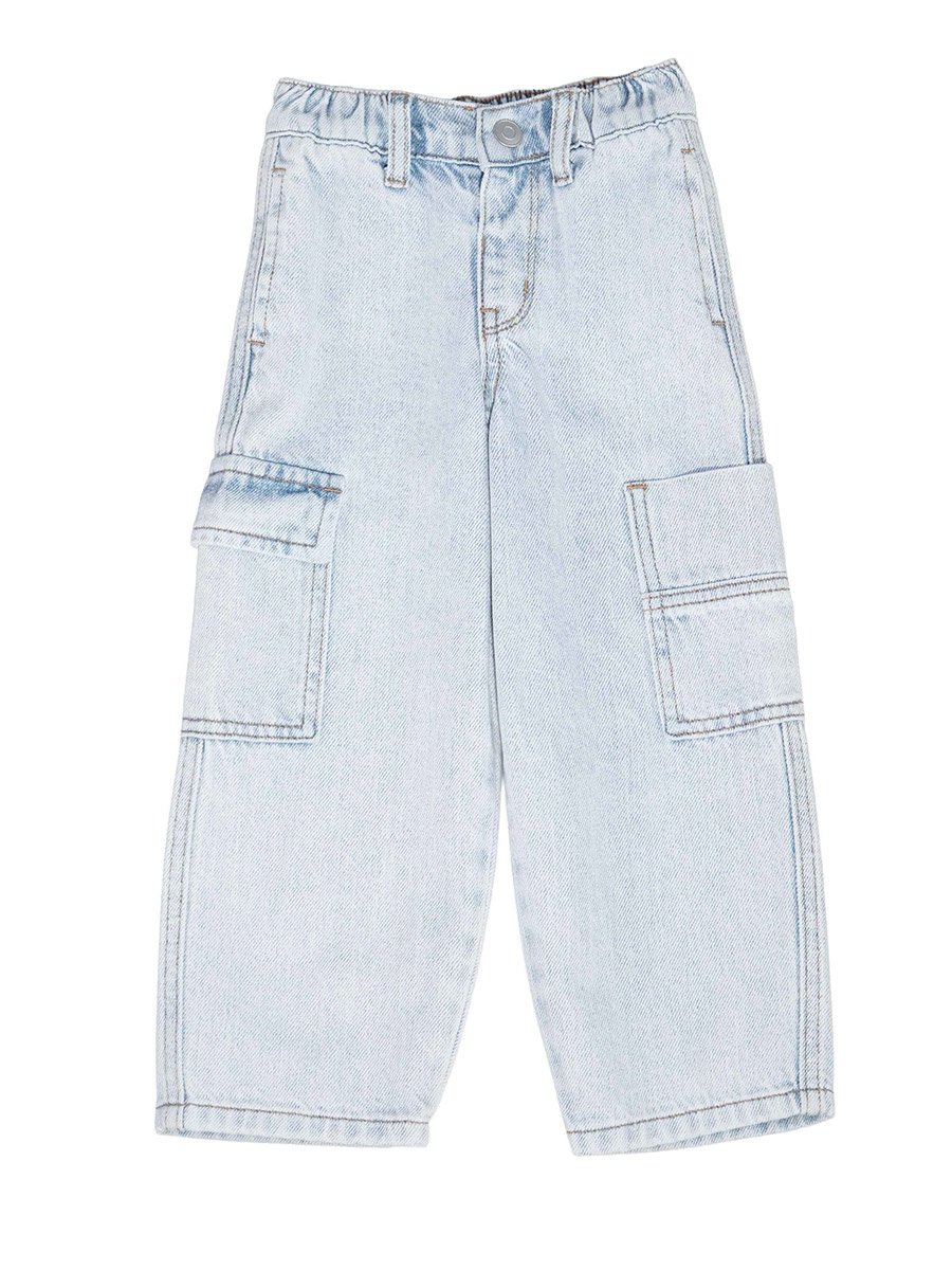 Kids Cotton Blend Cargo Jeans - Unisex