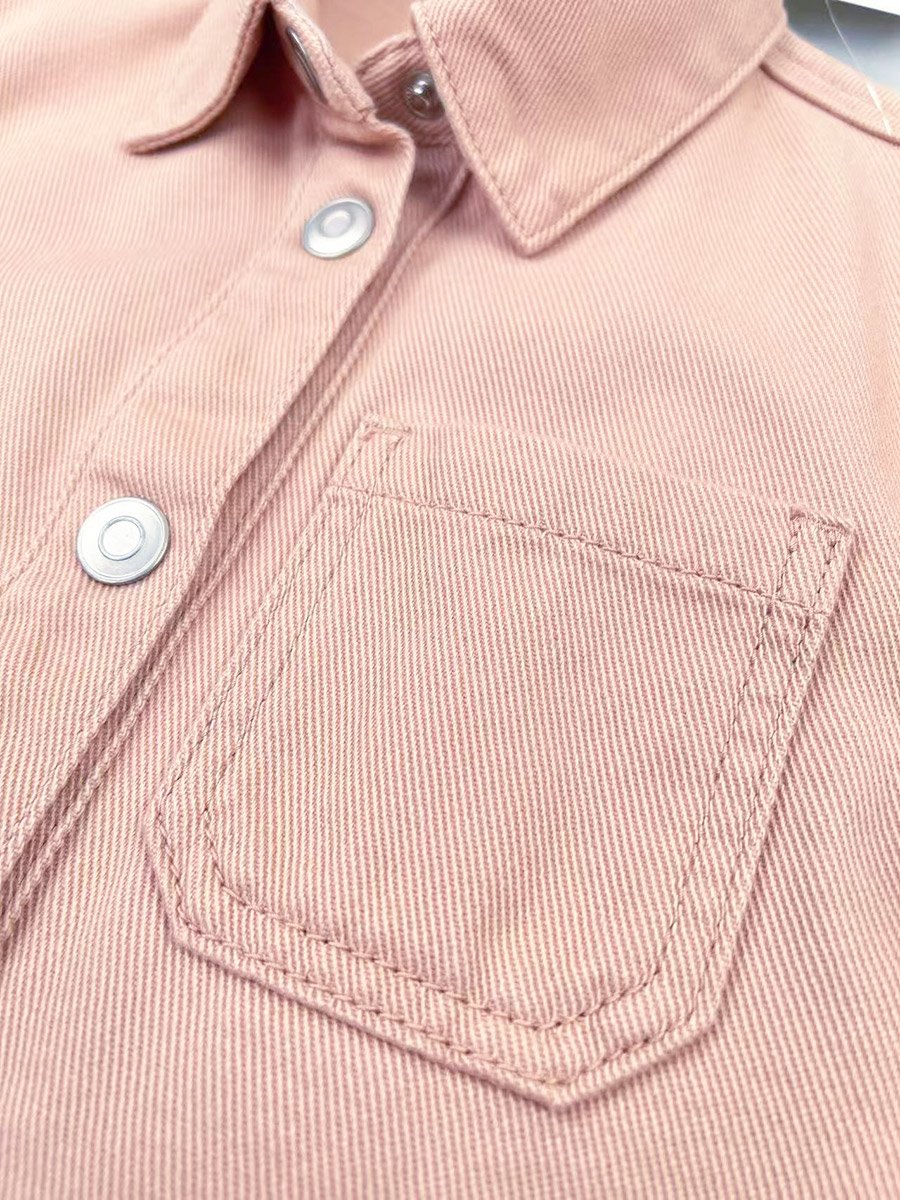 Kids Cotton Button-Front Jacket -Unisex