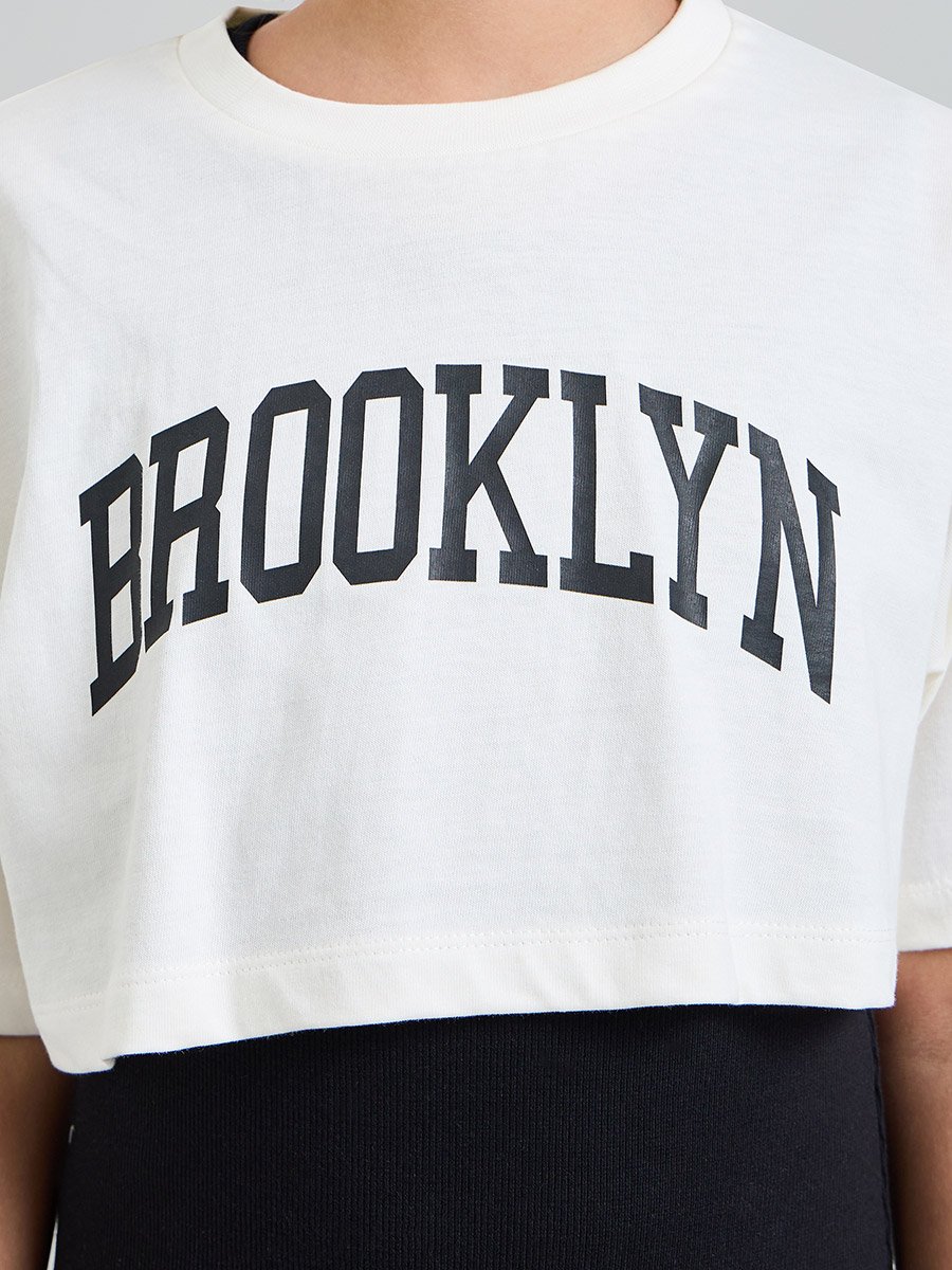 Teen Girls Ribbed Dress and Jersey T-Shirt Set