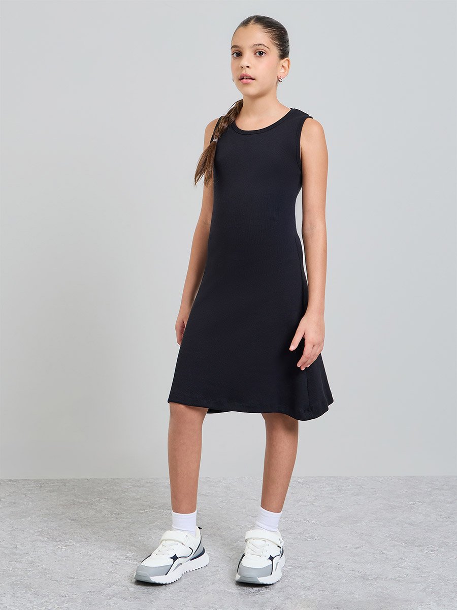Teen Girls Ribbed Dress and Jersey T-Shirt Set