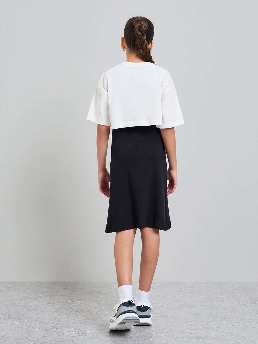 Teen Girls Ribbed Dress and Jersey T-Shirt Set