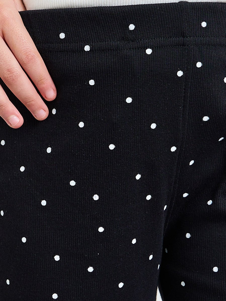 Teen Girls Dot Print Flared Leggings