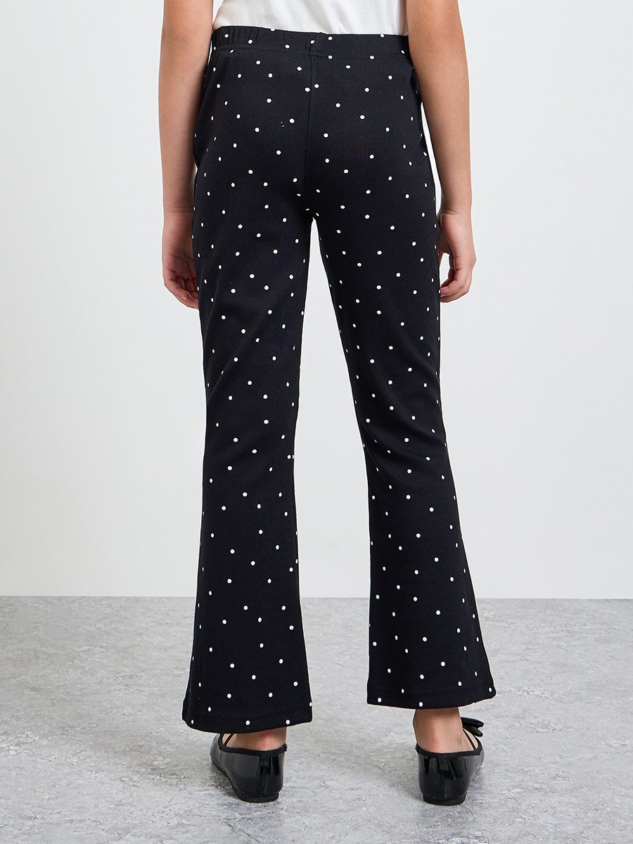 Teen Girls Dot Print Flared Leggings