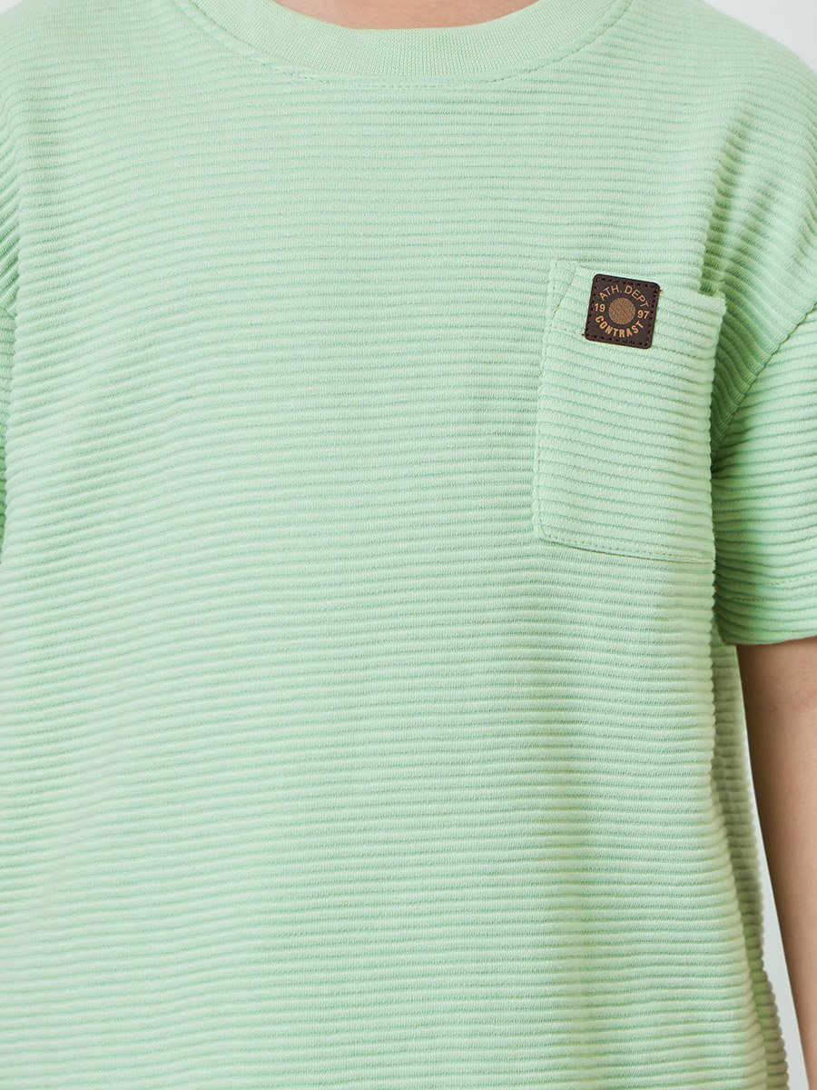 Boys Textured Oversized T-Shirt and Shorts Set