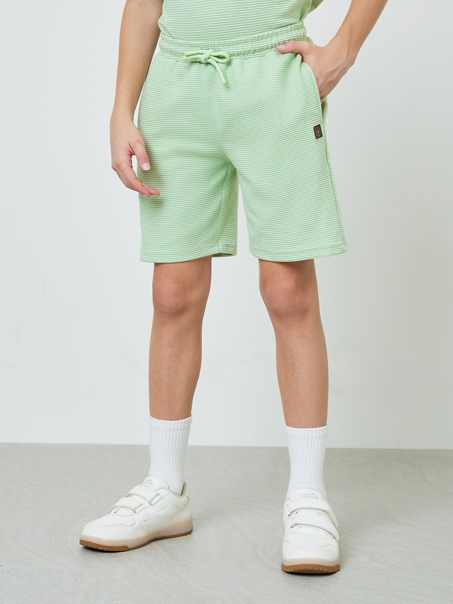 Teen Boys Textured Oversized T-Shirt and Shorts Set