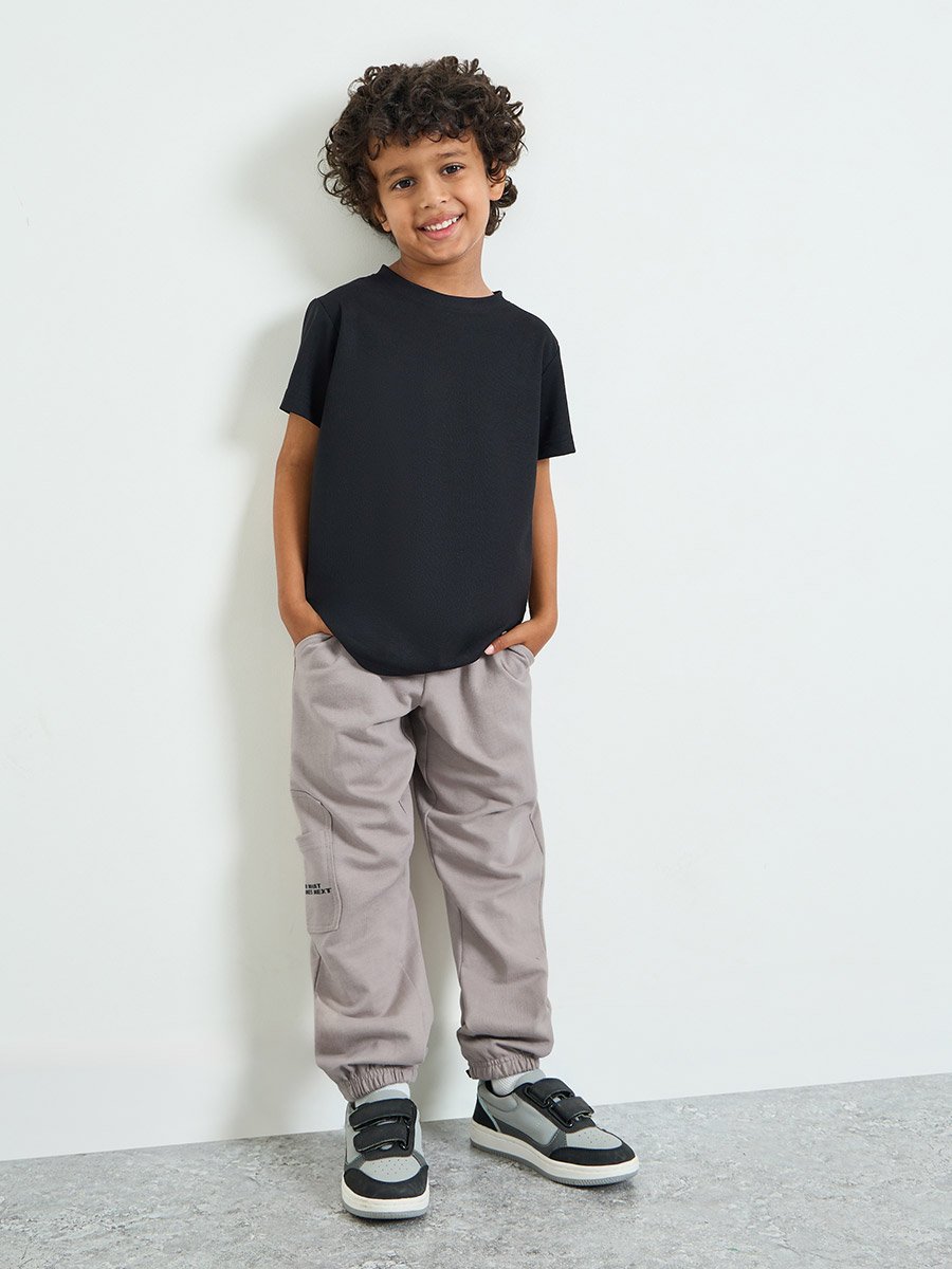 Boys Cotton Joggers with Pocket Detail