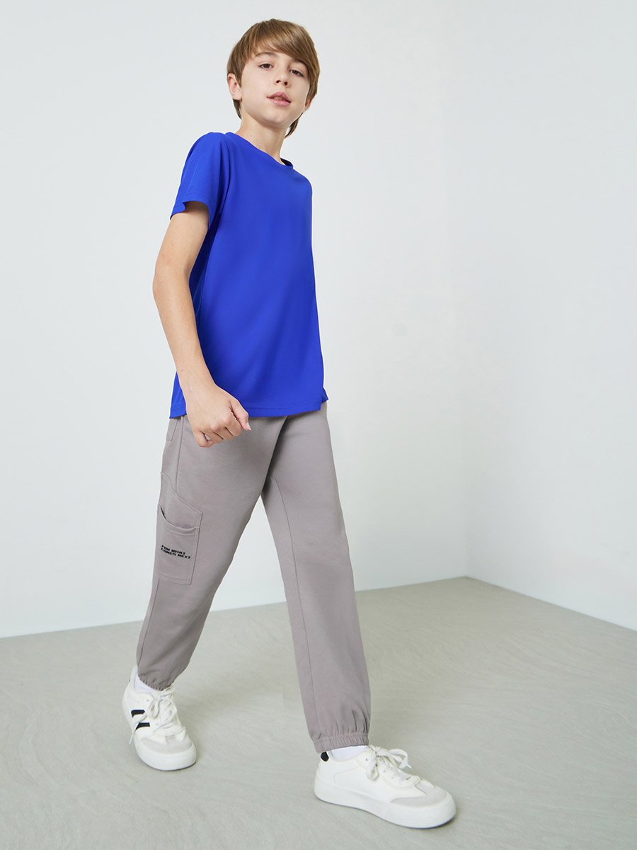Teen Boys Solid Joggers with Pocket