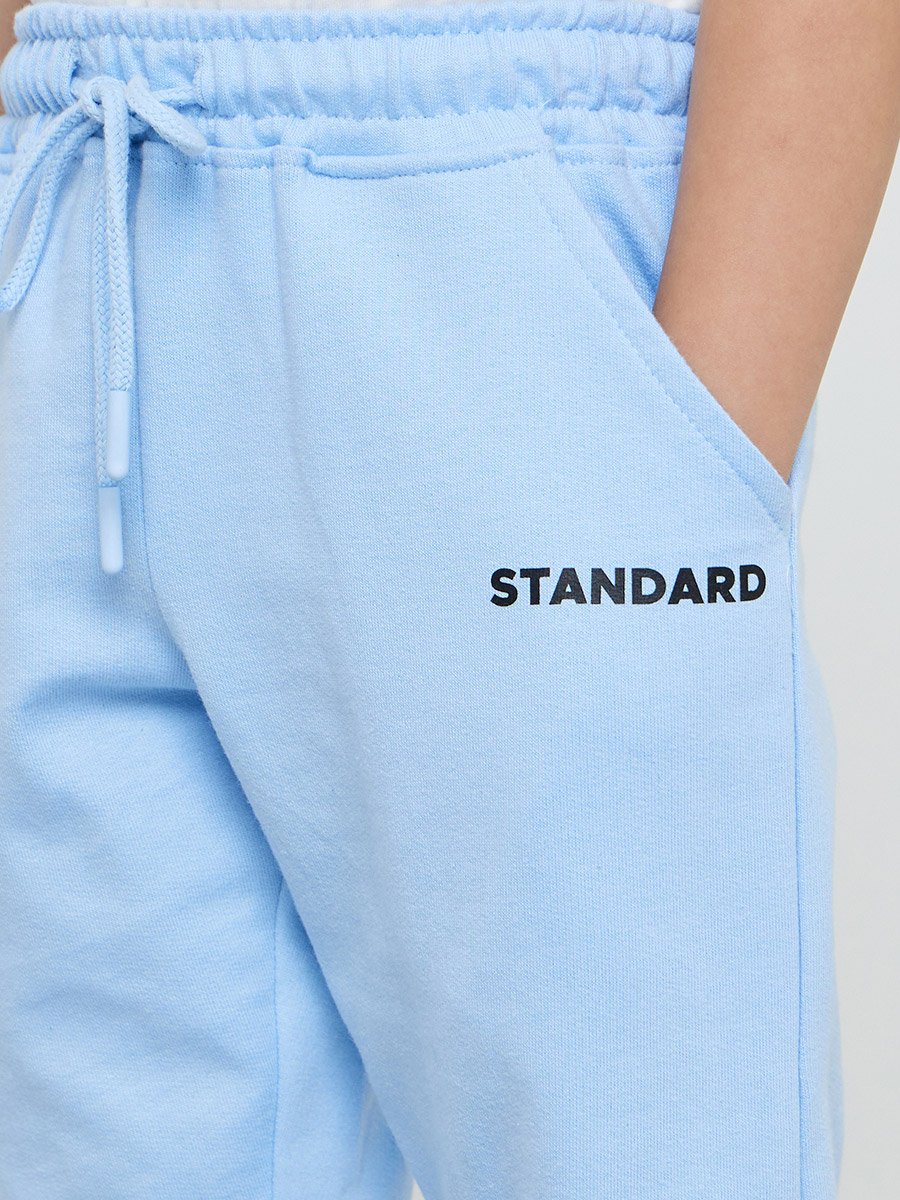 Kids Light Blue Joggers with Drawstring