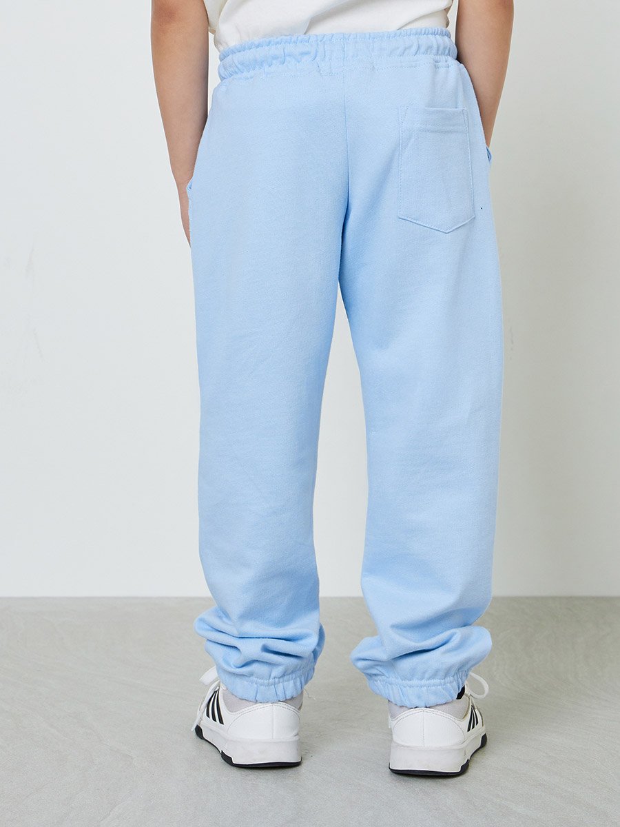 Kids Light Blue Joggers with Drawstring